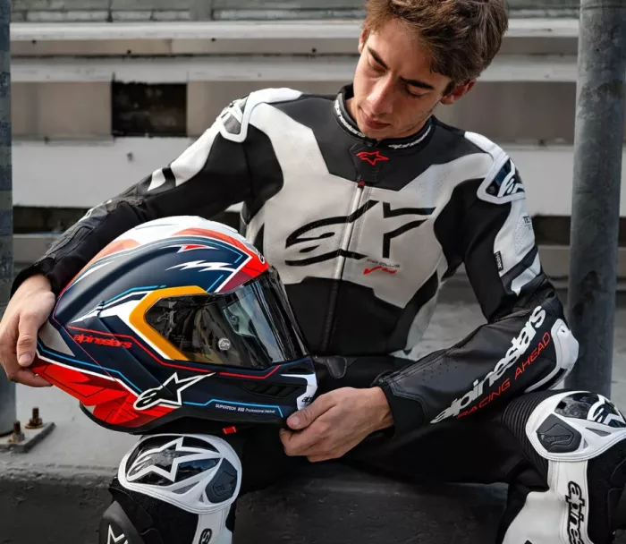 Helma na moto Alpinestars Supertech R10 Pedro Acosta Le blue/red/white matt