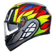 Helma na moto AGV K3 E2206 MPLK BIRDY 2.0 GREY/YELLOW/RED