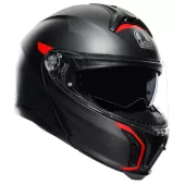 Helma na moto AGV TOURMODULAR MULTI MPLK FREQUENCY MATT GUNMETAL/RED