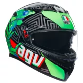 Helma na moto AGV K3 E2206 KAMALEON BLACK/RED/GREEN