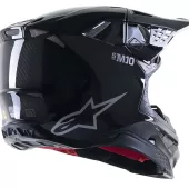 Motokrosová helma Alpinestars S-M10 Supertech Solid black/glossy carbon