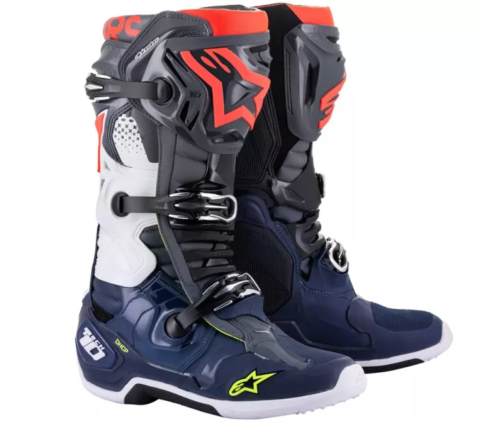 Motokrosové boty Alpinestars Tech 10 gray/blue/red vel. 44,5
