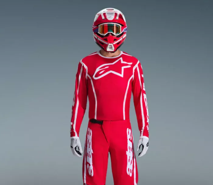 Motokrosový dres Alpinestars Fluid Apex red/white