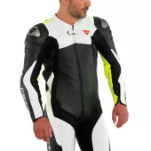 Kombinéza na motocykl Dainese ASSEN 2 BLACK/WHITE/FLUO YELLOW