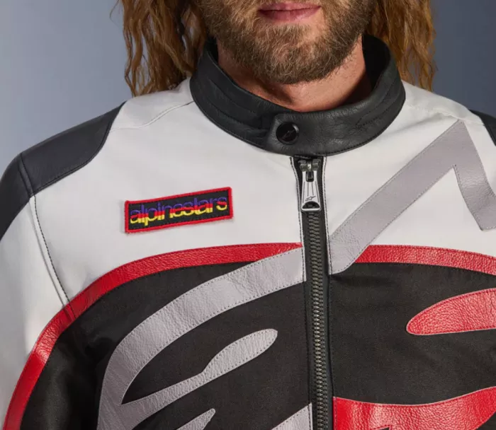 Bunda na moto Alpinestars Axton black/off white/bright red