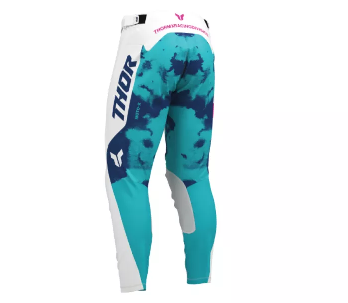 Motokrosové kalhoty Thor Launchmode Bleach white/aqua