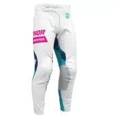 Motokrosové kalhoty Thor Launchmode Bleach white/aqua