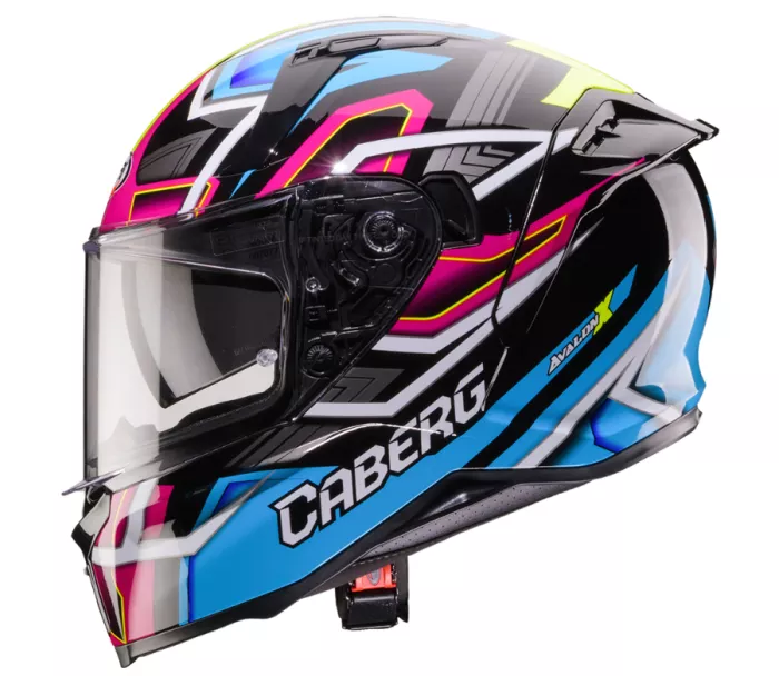 Helma na moto Caberg Avalon X Brama black/l. blue/yellow fluo/fuchsia