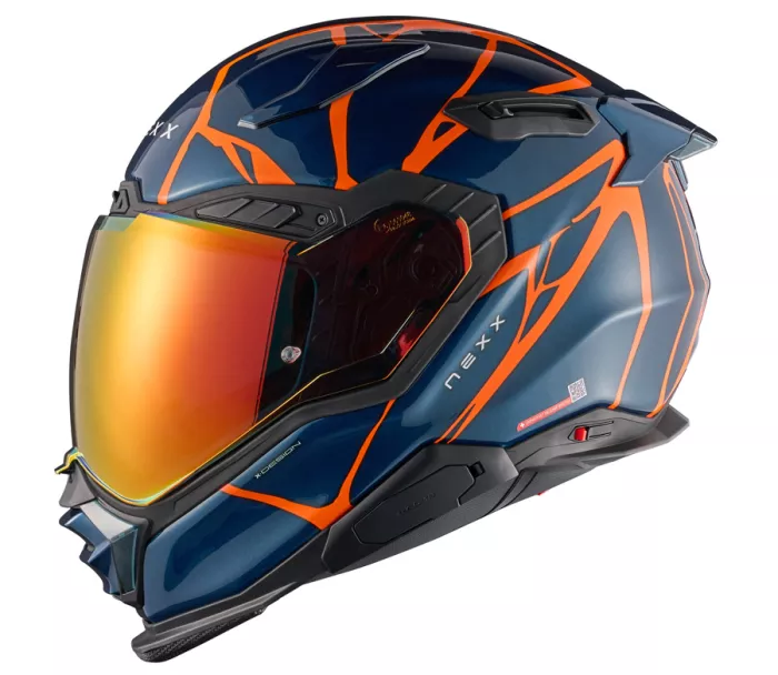 Helma na motocykl NEXX X.WST 3 B-SIDE teal blue/orange