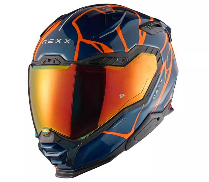 Helma na motocykl NEXX X.WST 3 B-SIDE teal blue/orange