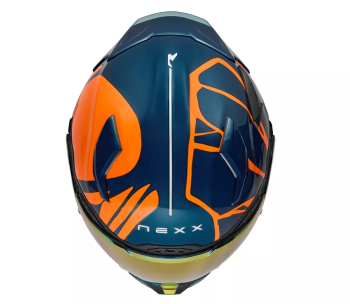 Helma na motocykl NEXX X.WST 3 B-SIDE teal blue/orange