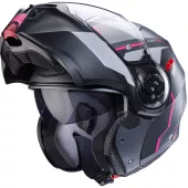 Helma na moto Caberg Duke Evo Move matt gun metal/black/fuchsia