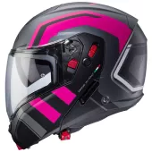 Helma na moto Caberg Horus X Road matt gun metal/black/fuchsia