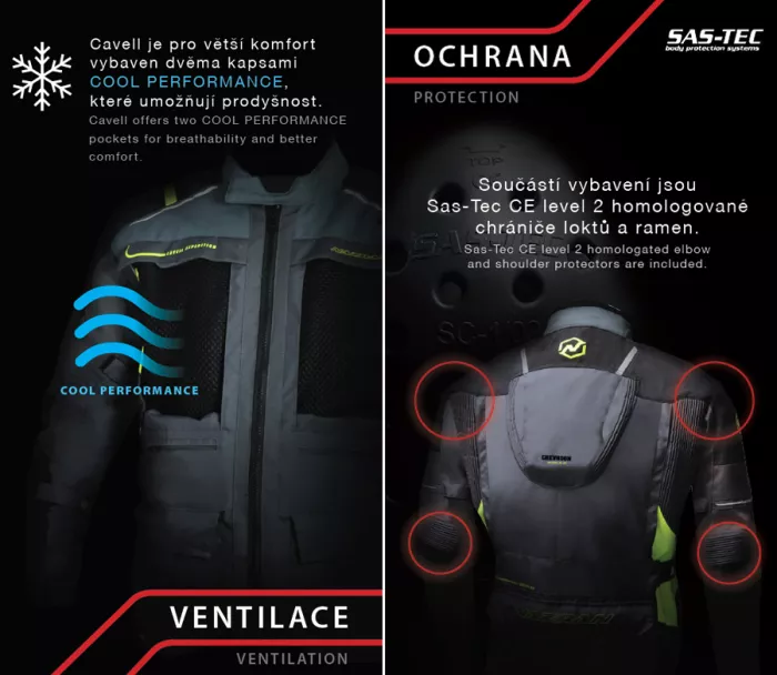 Dámská bunda na moto Nazran Cavell Tech-Air black/grey/fluo