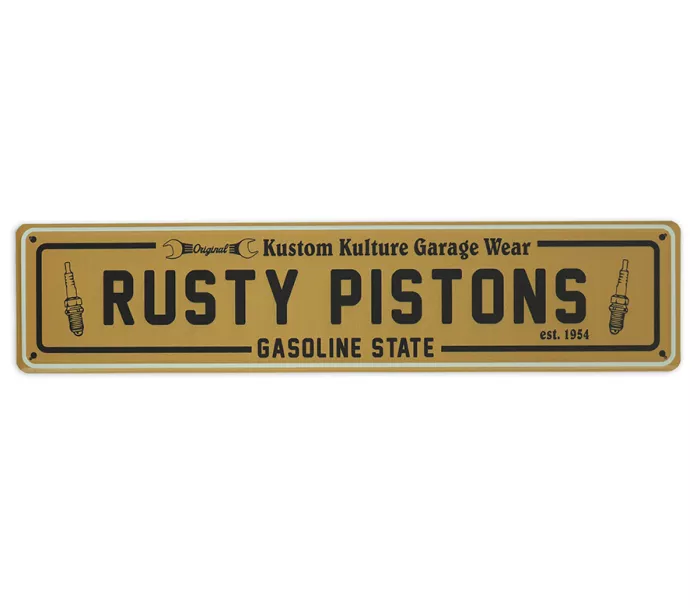 Plechová cedule Rusty Pistons RPMP03 Metal plate (gasoline state)