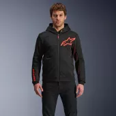 Pánská mikina na moto Alpinestars Chrome Air sport black/fluo red