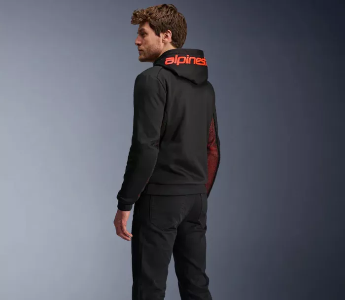 Pánská mikina na moto Alpinestars Chrome Air sport black/fluo red