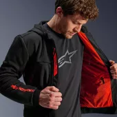 Pánská mikina na moto Alpinestars Chrome Air sport black/fluo red
