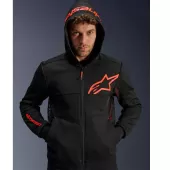 Pánská mikina na moto Alpinestars Chrome Air sport black/fluo red