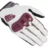 Dámské rukavice na moto Alpinestars Chrome off white/burgundy