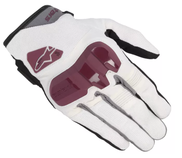 Dámské rukavice na moto Alpinestars Chrome off white/burgundy