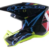 Motokrosová helma Alpinestars S-M5 Action black/cyan/yellow glossy