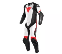Kombinéza na moto Dainese Laguna Seca 4 black matt/white/fluo red