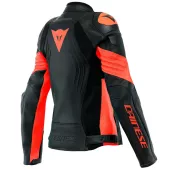 Dámská bunda na moto Dainese RACING 4 BLACK/FLUO-RED