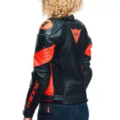 Dámská bunda na moto Dainese RACING 4 BLACK/FLUO-RED