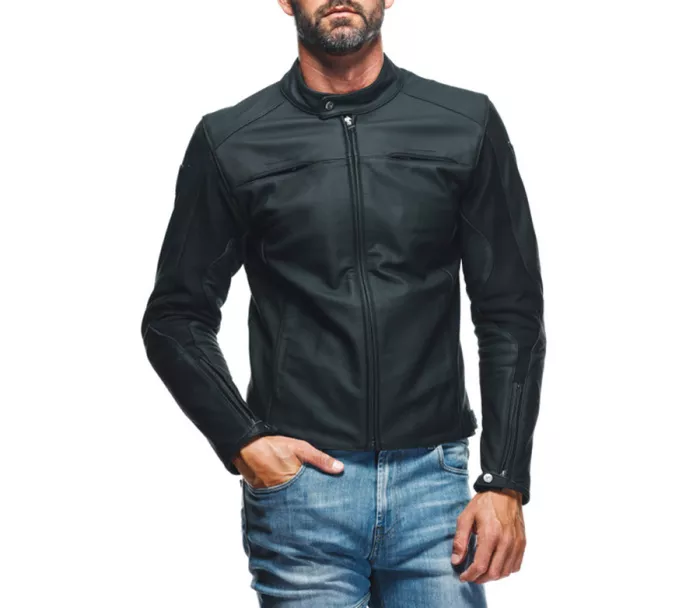 Kožená bunda na motorku Dainese Razon 2 black