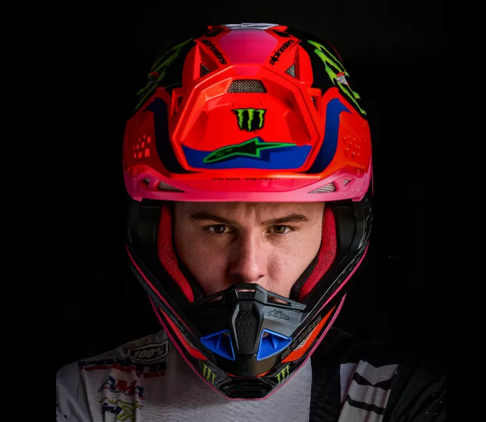 Motokrosová helma Alpinestars Superetch M10 Deegan orange/purple/pink glossy
