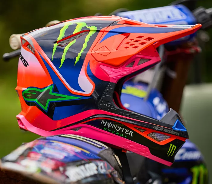 Motokrosová helma Alpinestars Superetch M10 Deegan orange/purple/pink glossy