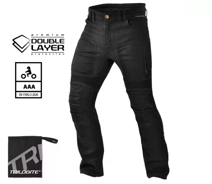 Pánské džíny na moto Trilobite Parado doublelayer AAA regular fit black level 2