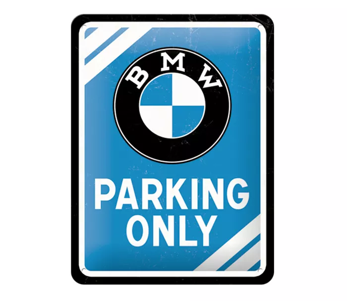 Poster Plechová cedule – BMW Parking Only