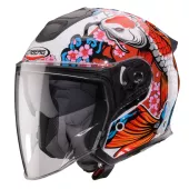 Otevřená helma Caberg FLYON II KOI white/red/orange/blue