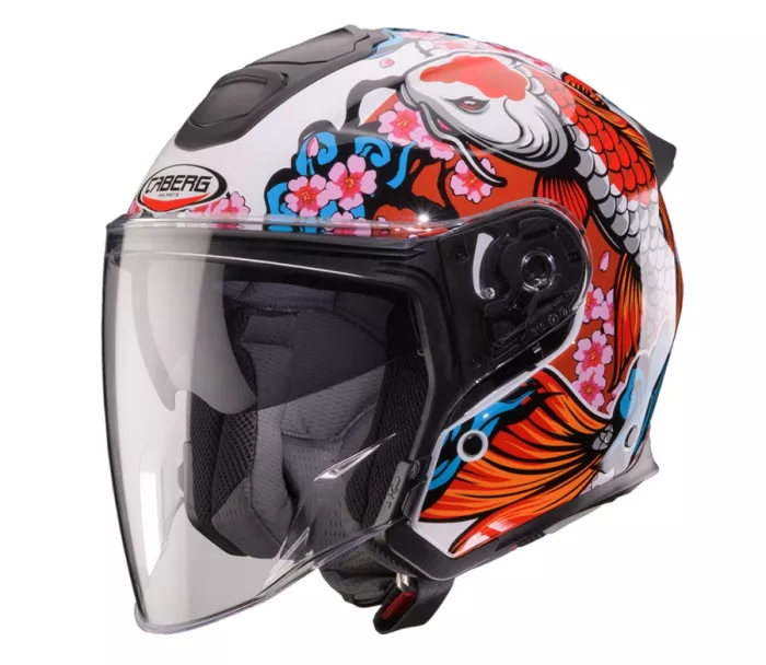 Otevřená helma Caberg FLYON II KOI white/red/orange/blue