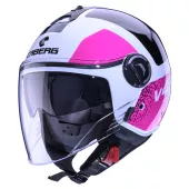 Otevřená helma Caberg Riviera V4X Alpha white/fuchsia/black