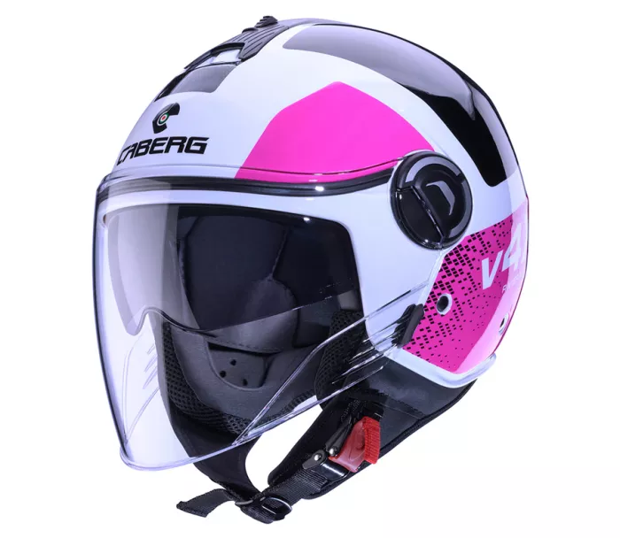 Otevřená helma Caberg Riviera V4X Alpha white/fuchsia/black