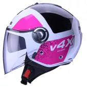 Otevřená helma Caberg Riviera V4X Alpha white/fuchsia/black