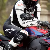 Dvoudílná kožená kombinéza Alpinestars GP Force Luvr black/white/red fluo