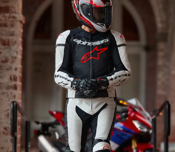 Dvoudílná kožená kombinéza Alpinestars GP Force Luvr black/white/red fluo