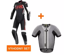 Výhodný set: Dámská kombinéza XRC Haderg blk/white/red + Alpinestars Tech-Air 5 vesta