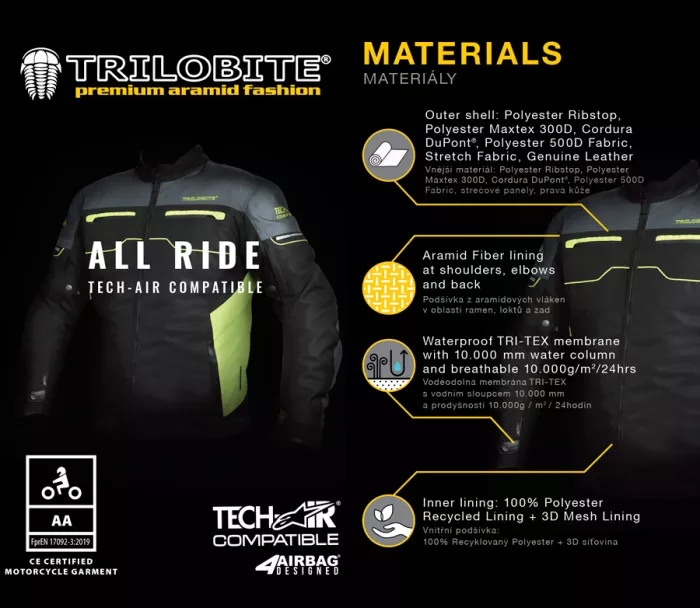 Dámská bunda na moto Trilobite All Ride Tech-Air black