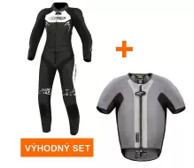 Výhodný set: Dámská kombinéza XRC Heilig blk/white + Alpinestars Tech-Air 5 vesta
