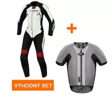 Výhodný set: Dámská kombinéza XRC Heilig blk/white/red+ Alpinestars Tech-Air 5 vesta