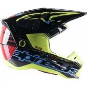 Motokrosová helma Alpinestars S-M5 Action black/cyan/yellow glossy