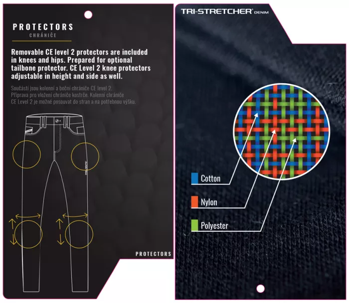 Pánské džíny na moto Trilobite Uptown skinny fit monolayer AAA blue