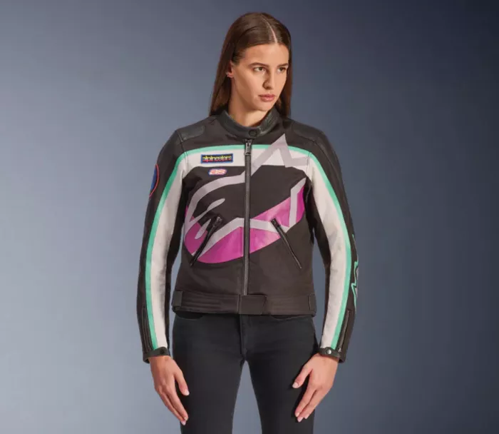 Dámská bunda Alpinestars Idles black/off white/purple
