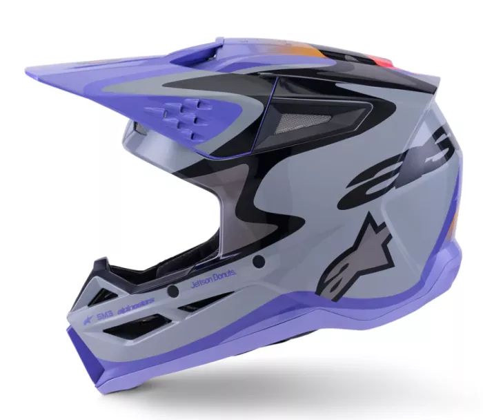 Děštská motokrosová helma Alpinestars Jettson SM3 Youth Solid grey/purple/black