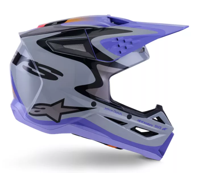 Děštská motokrosová helma Alpinestars Jettson SM3 Youth Solid grey/purple/black